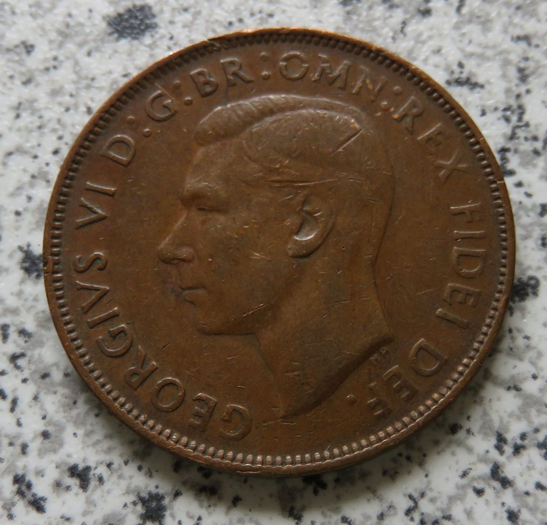  Australien One Penny 1951. (One Penny 1951 Punkt) (George VI., 1937 - 1952)   