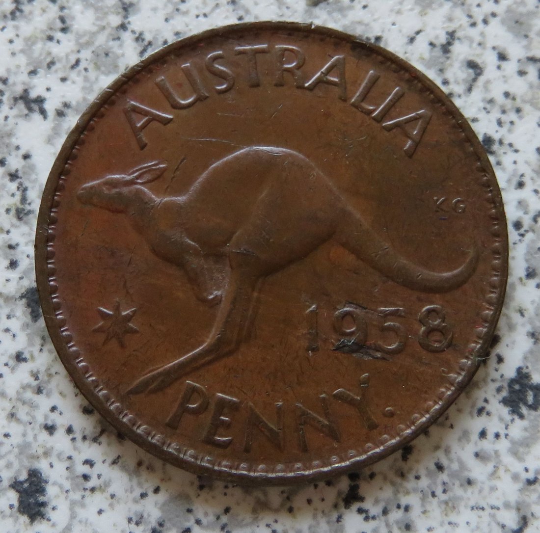  Australien One Penny 1958 (Penny Punkt) (Elisabeth II., 1953 - 1964)   