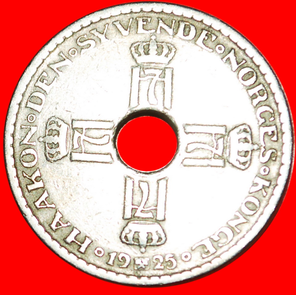  * LOCH (1925-1951): NORWEGEN ★ 1 KRONE 1925! HAAKON VII. (1905-1957)! OHNE VORBEHALT!   