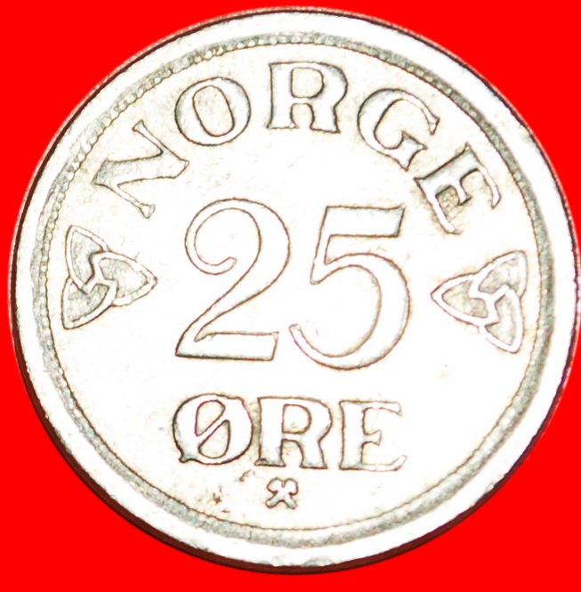  * ROSEN (1952-1957): NORWEGEN ★ 25 OERE 1957 HAAKON VII. (1905-1957)! OHNE VORBEHALT!   