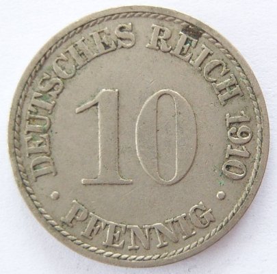  Deutsches Reich 10 Pfennig 1910 A K-N ss   