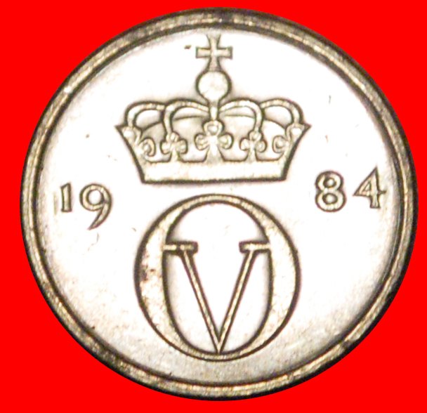  * LARGE MONOGRAM (1974-1987):NORWAY★10 ORE 1984 MINT LUSTRE★OLAV V 1957-1991★LOW START ★ NO RESERVE!   