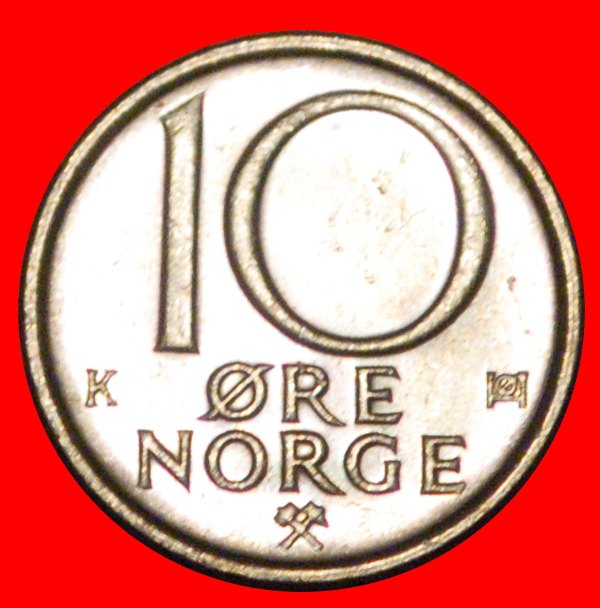  * LARGE MONOGRAM (1974-1987):NORWAY★10 ORE 1986 MINT LUSTRE★OLAV V 1957-1991★LOW START ★ NO RESERVE!   