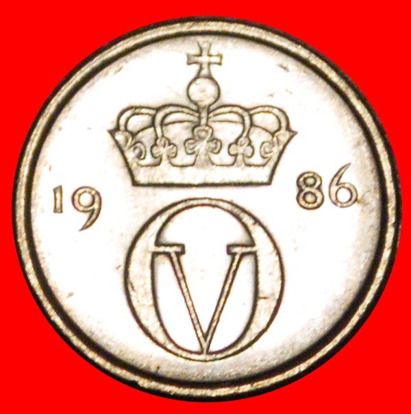  * GROSSES MONOGRAMM (1974-1987): NORWEGEN ★ 10 OERE 1986 VZGL! OLAV V. (1957-1991) OHNE VORBEHALT!   