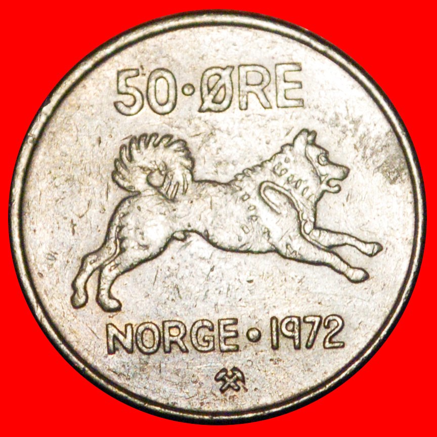  * DOG (1958-1973): NORWAY ★ 50 ORE 1972! OLAV V (1957-1991)★LOW START ★ NO RESERVE!   