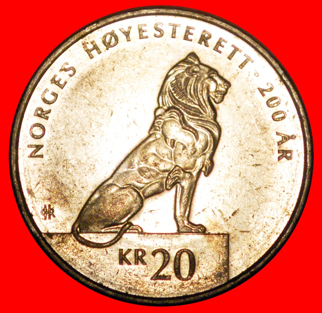  * LION 1815: NORWAY ★ 20 CROWNS 2015 MINT LUSTRE! HARALD V (1991-) ★LOW START ★ NO RESERVE!   