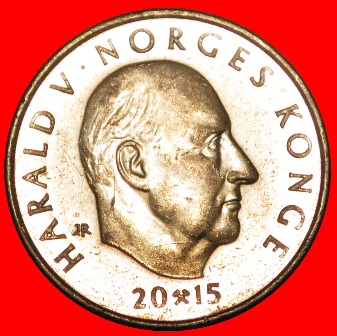  * LION 1815: NORWAY ★ 20 CROWNS 2015 MINT LUSTRE! HARALD V (1991-) ★LOW START ★ NO RESERVE!   