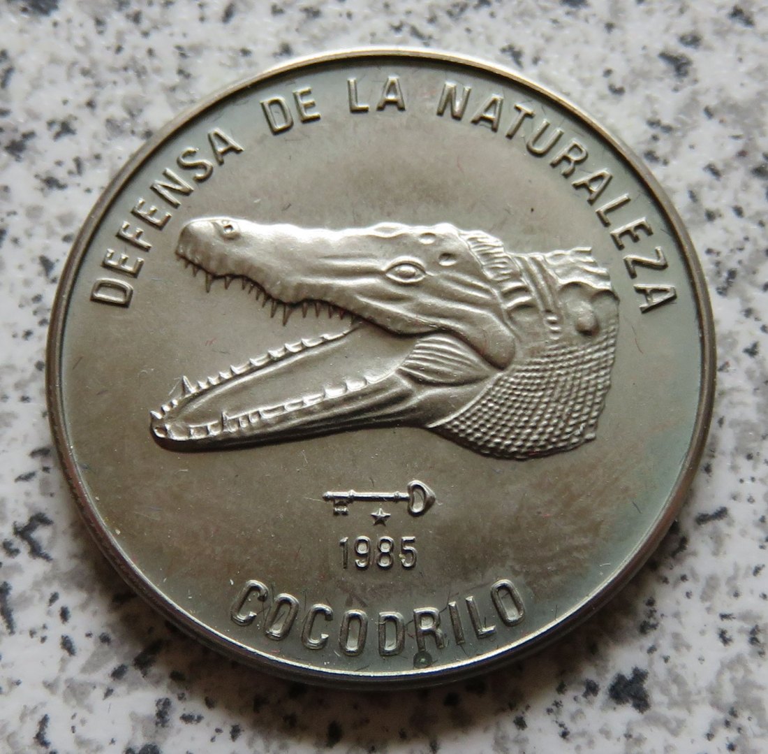  Cuba 1 Peso 1985 - Verteidigung der Natur  - Krokodil   