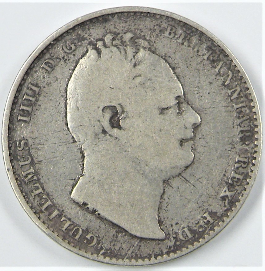  Essequebo & Demarary: William IV., 1 Guilder 1832, Silber, SEHR SELTEN! KM#13   
