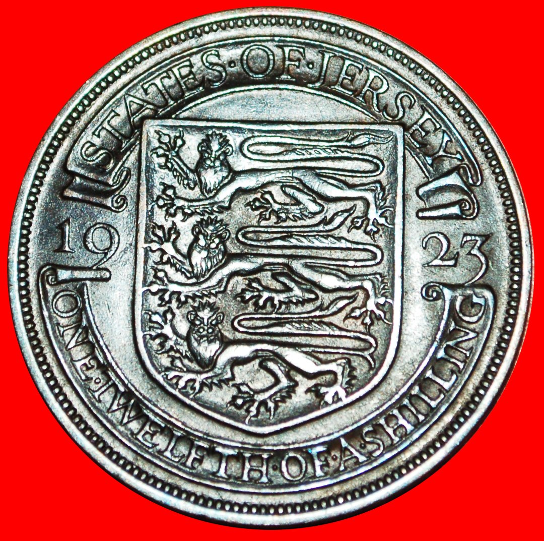  # GROSSBRITANNIEN: JERSEY ★ NEUER TYP 1/12 SHILLING 1923! Georg V (1911-1936)  OHNE VORBEHALT!   