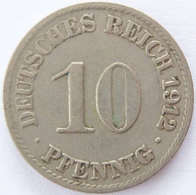  Deutsches Reich 10 Pfennig 1912 A K-N ss   