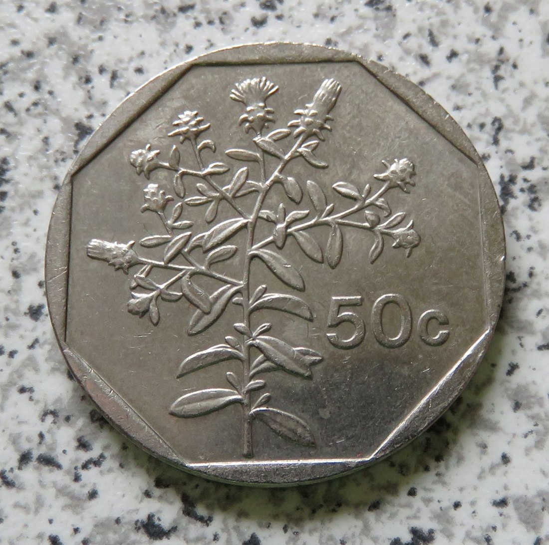  Malta 50 Cents 1998   