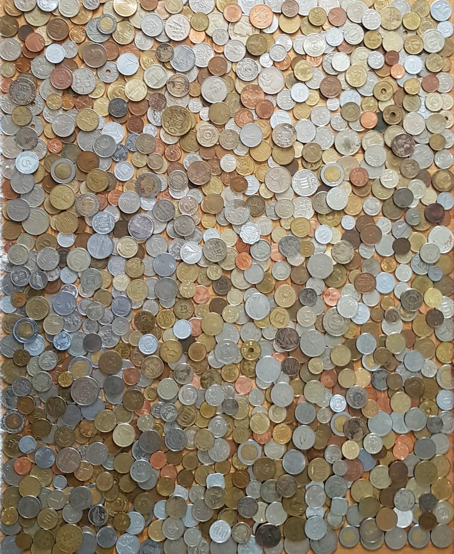  Riesen-Lot Weltmünzen ca. 4,40 kg, über 1000 verschiedene Münzen, keine Doppelten, siehe Scan unten   