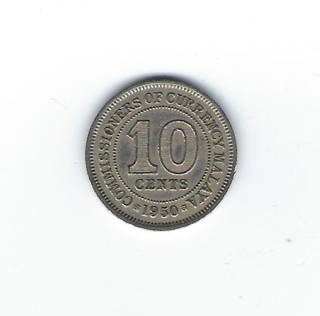  Malaya 10 Cents 1950   