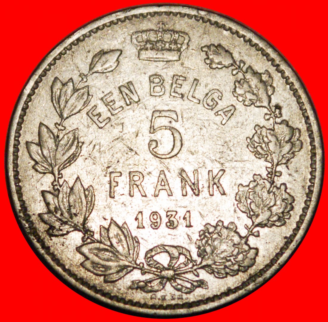 * DUTCH LEGEND (1930-1933):BELGIUM★5 FRANCS-1 BELGA 1931! ALBERT I 1909-1934 LOW START ★ NO RESERVE!
