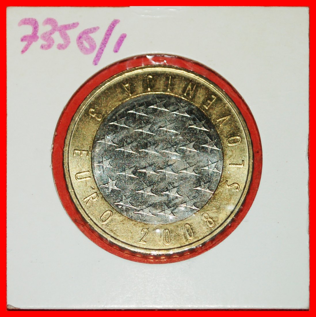 * BIG STAR BI-METALLIC: SLOVENIA ★ 3 EURO 2008 UNC MINT LUSTRE!★LOW START★ NO RESERVE!