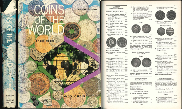  William D.Graig; Coins of the World 1750-1850; Wisconsin 1966   