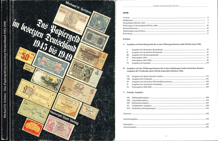  M.H.Schöne; Das Papiergeld im besetzten Deutschland 1945-1949; Regenstauf 1994   