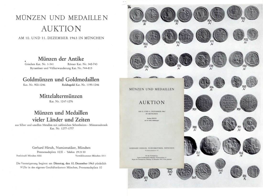  Hirsch (München) Auktion 37 (1963) Münzen der Antike ,Mittelalter und Neuzeit viel Gold   