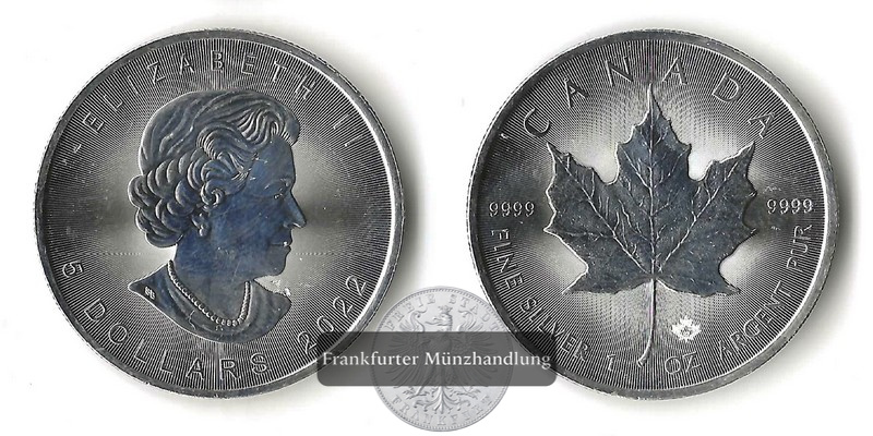  Kanada 250 x 5 Dollar 2022 Maple Leaf MM-Frankfurt Feinsilber: ges. 7.775,75g   