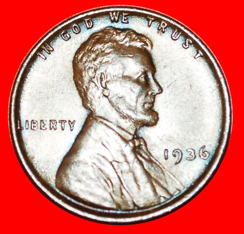  * WEIZEN PENNY (1909-1959): USA ★ 1 CENT 1936! LINCOLN (1809-1865) OHNE VORBEHALT!   