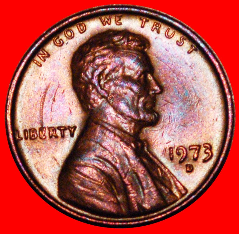  * MEMORIAL (1959-1982): USA ★ 1 CENT 1973D VZGL STEMPELGLANZ! LINCOLN (1809-1865) OHNE VORBEHALT!   