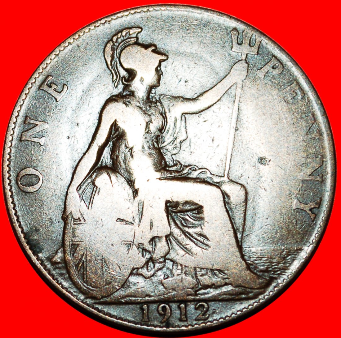 * HERRIN DER SEEN *GROSSBRITANNIEN★PENNY 1912 GEORG V. (1911-1936) INTERESSANTER TYP★OHNE VORBEHALT!