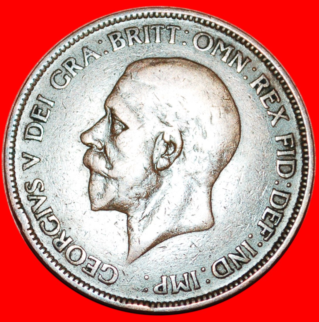  * HERRIN DER SEEN *GROSSBRITANNIEN★PENNY 1928 GEORG V. (1911-1936) INTERESSANTER TYP★OHNE VORBEHALT!   