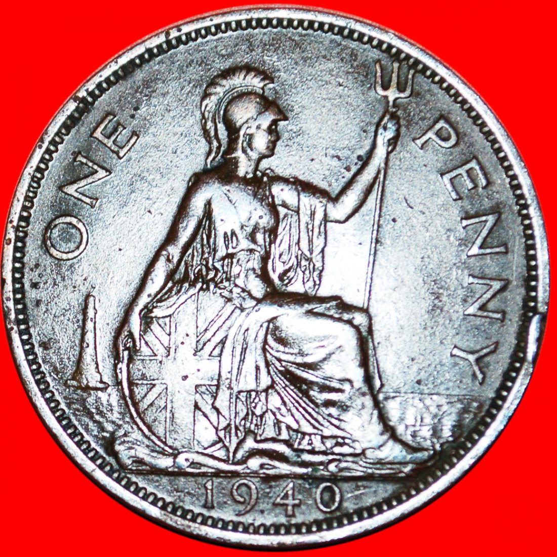  * HERRIN DER SEEN*GROSSBRITANNIEN★PENNY 1940 GEORG VI. (1937-1952)★SELTENES JAHR★OHNE VORBEHALT!   