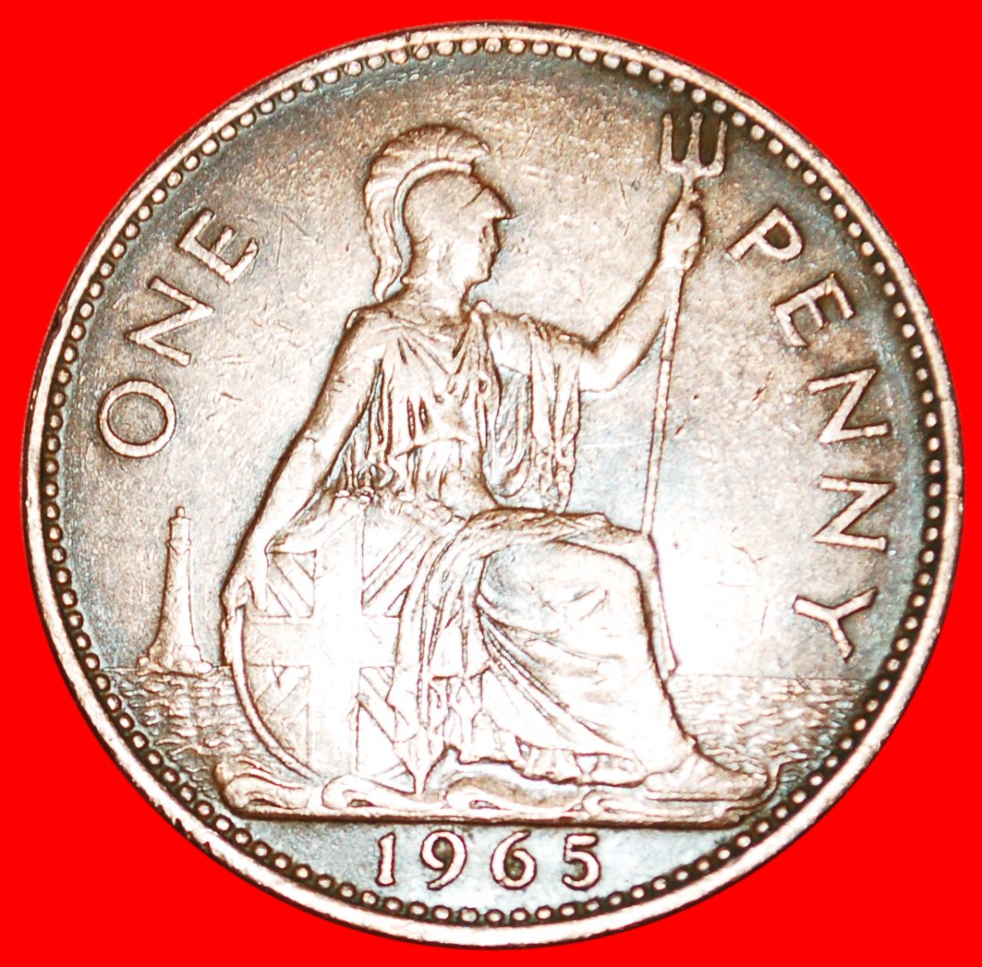  * HERRIN DER SEEN (1954-1970)* GROSSBRITANNIEN ★ PENNY 1965 INTERESSANTER TYP!★OHNE VORBEHALT!   