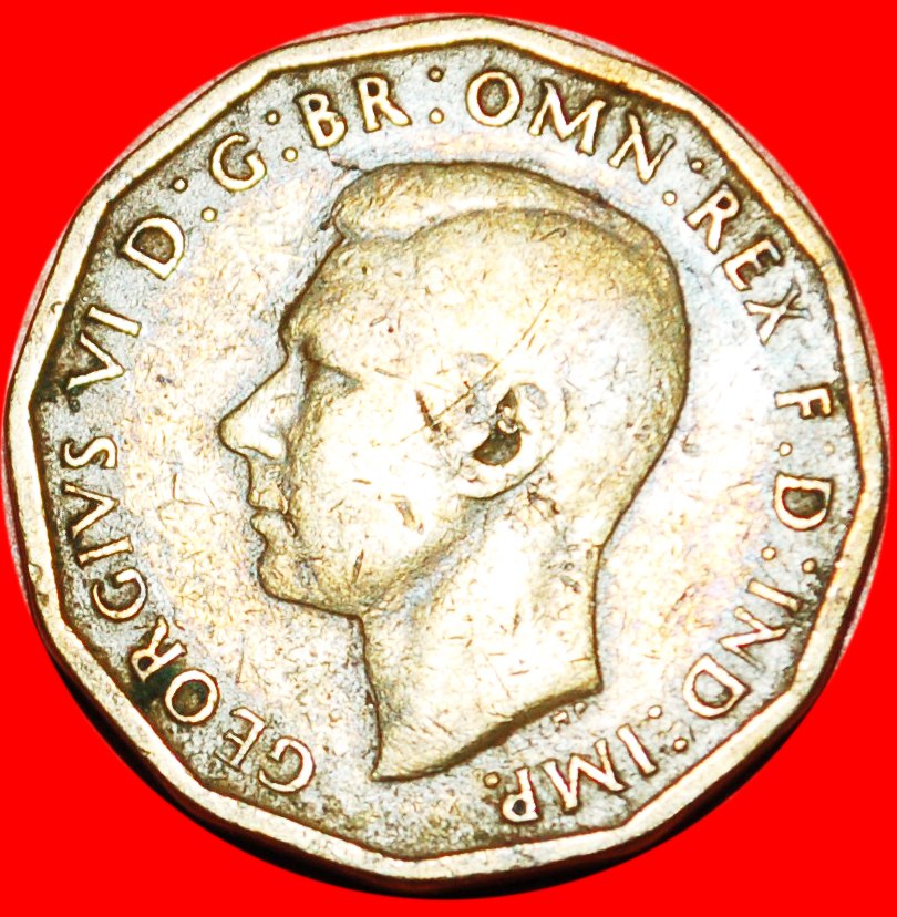  * KRIEGSZEIT (1939-1945): GROSSBRITANNIEN ★ 3 PENCE 1943 GEORG VI. (1937-1952)! OHNE VORBEHALT!   