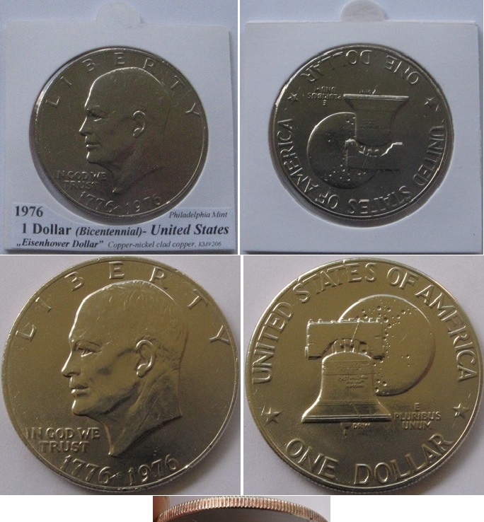  1976, United States, 1 Dollar (Eisenhower Dollar) Bicentennial (type 2)   