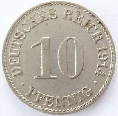  Deutsches Reich 10 Pfennig 1914 A K-N vz   