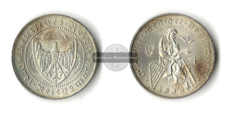  Deutschland, Weimarer Republik 3 Reichsmark  1930 G FM-Frankfurt Feinsilber: 7,5g   