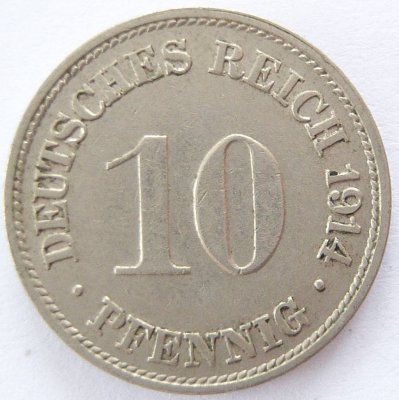  Deutsches Reich 10 Pfennig 1914 G K-N vz   