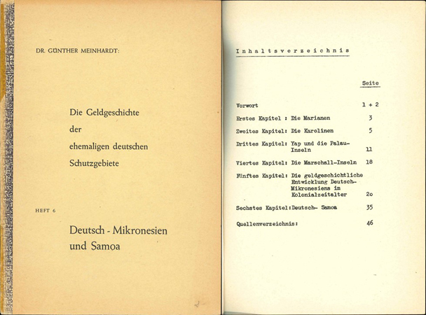  Dr. Günter Meinhardt; Die Geldgeschichte der ehemaligen deutschen Schutzgebiete; Heft Nr. 6   