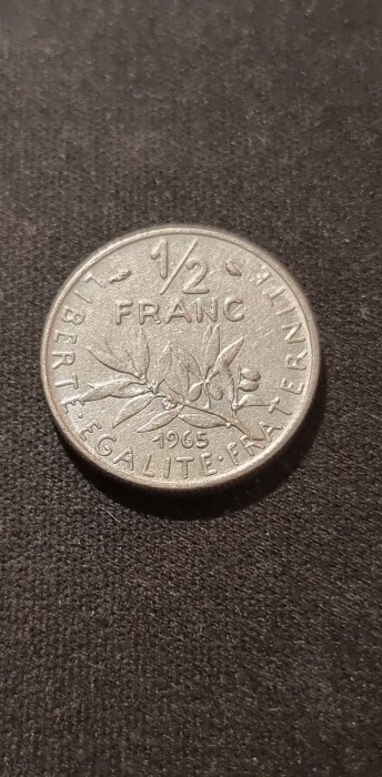  Frankreich 1/2 Franc 1965 Umlauf   