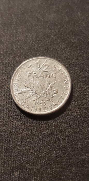  Frankreich 1/2 Franc 1966 Umlauf   