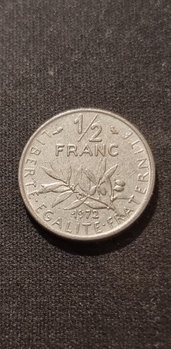  Frankreich 1/2 Franc 1972 Umlauf   