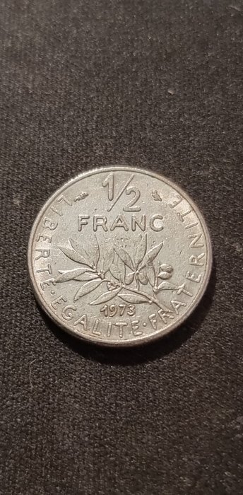  Frankreich 1/2 Franc 1973 Umlauf   