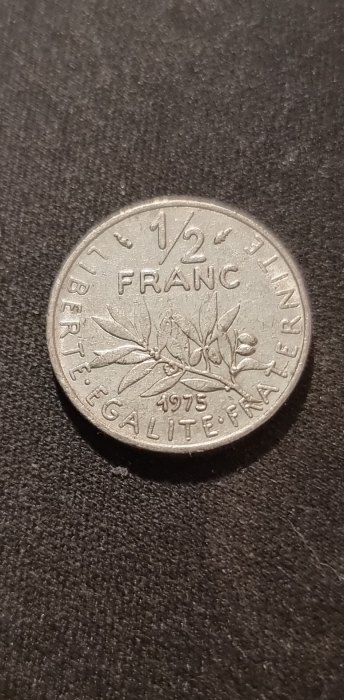  Frankreich 1/2 Franc 1975 Umlauf   