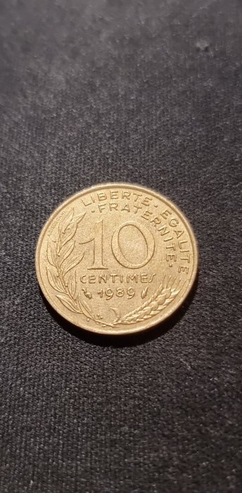  Frankreich 10 Centimes 1989 Umlauf   