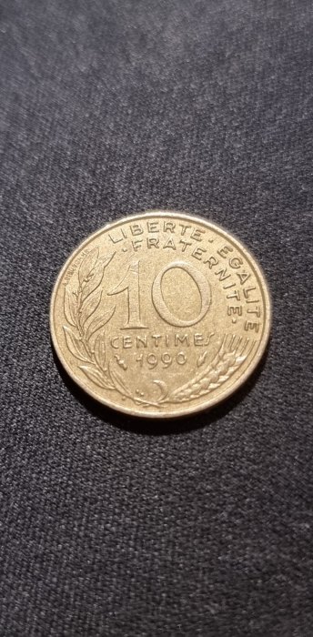  Frankreich 10 Centimes 1990 Umlauf   