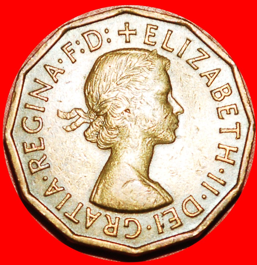  * FALLGATTER (1954-1970): GROSSBRITANNIEN ★ 3 PENCE 1954!  OHNE VORBEHALT!   