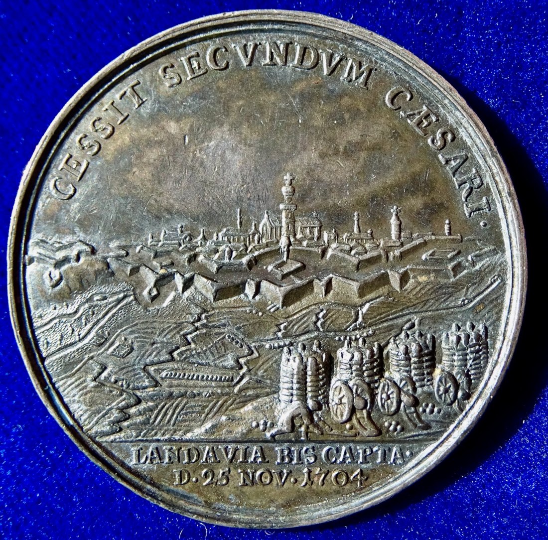  Landau i.d. Pfalz Medaille 1704 Spanischer Erbfolgekrieg 2. Kapitulation Frankreichs   