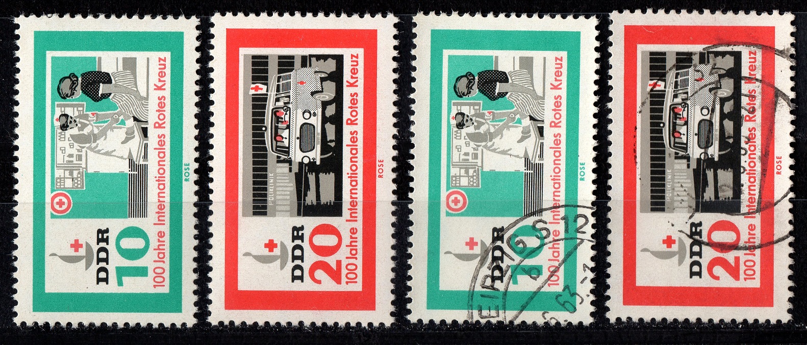  DDR 1963 Mi. 956-957 Kompl.Satz **Postfrisch  + Gelaufen/ Mi 4,10 €   