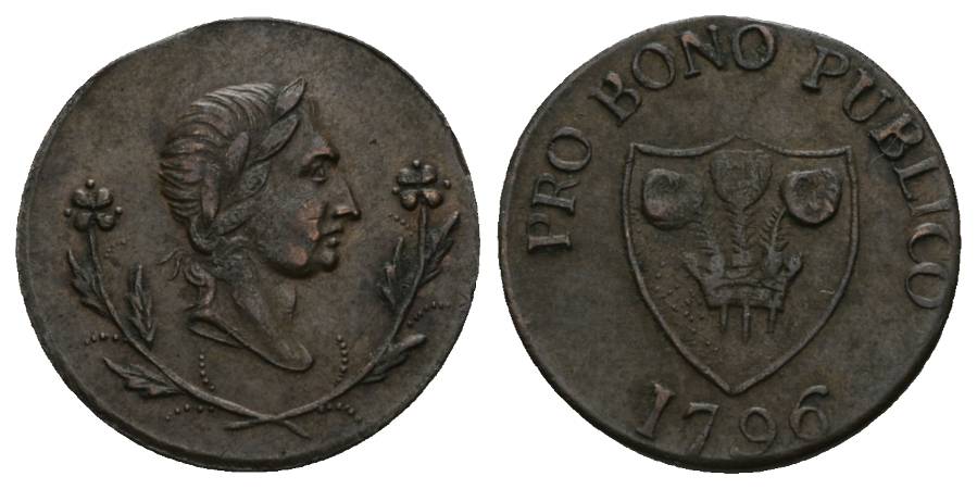  England; Cu Token 1796, Ø 21 mm   