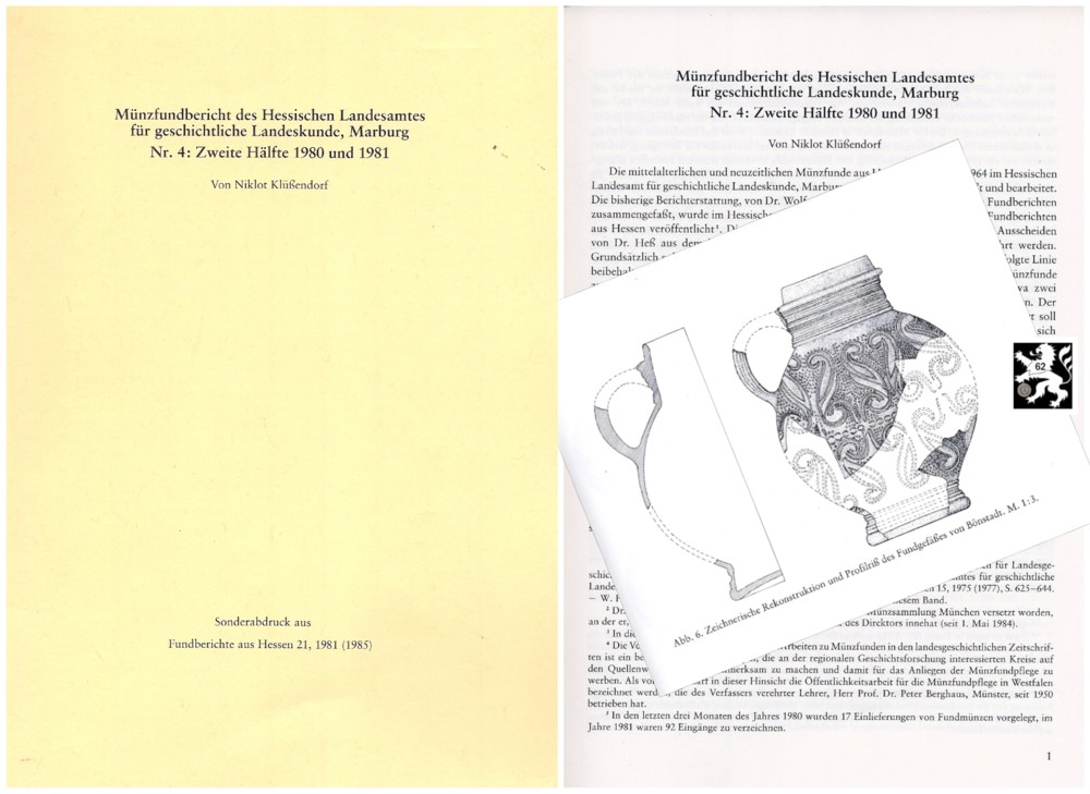  Klüßendorf - Münzfundbericht des Hessischen Landesamtes Nr 04 von 1980 bis 1981   