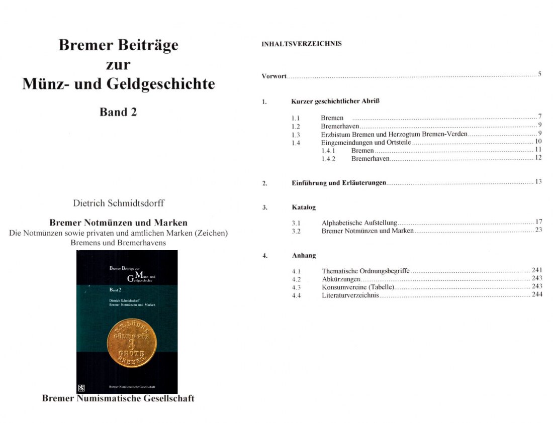  Bremer Beiträge zur Münz und Geldgeschichte Band 2 - Bremer Notmünzen & Marken sowie private Marken   