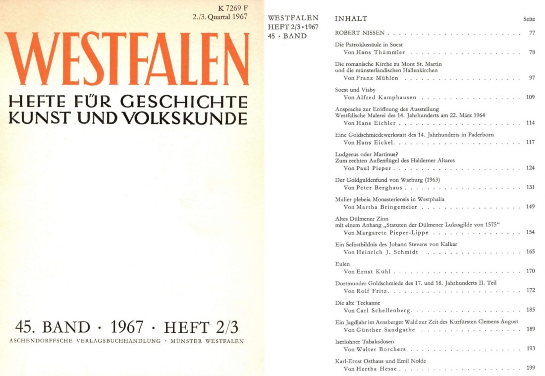  Berghaus - Der Goldguldenfund von Warburg (1963) aus WESTFALEN Hefte Band 45 1967   